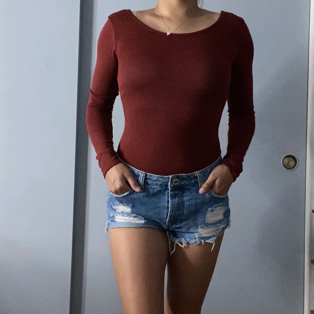 Red long sleeve bodysuit